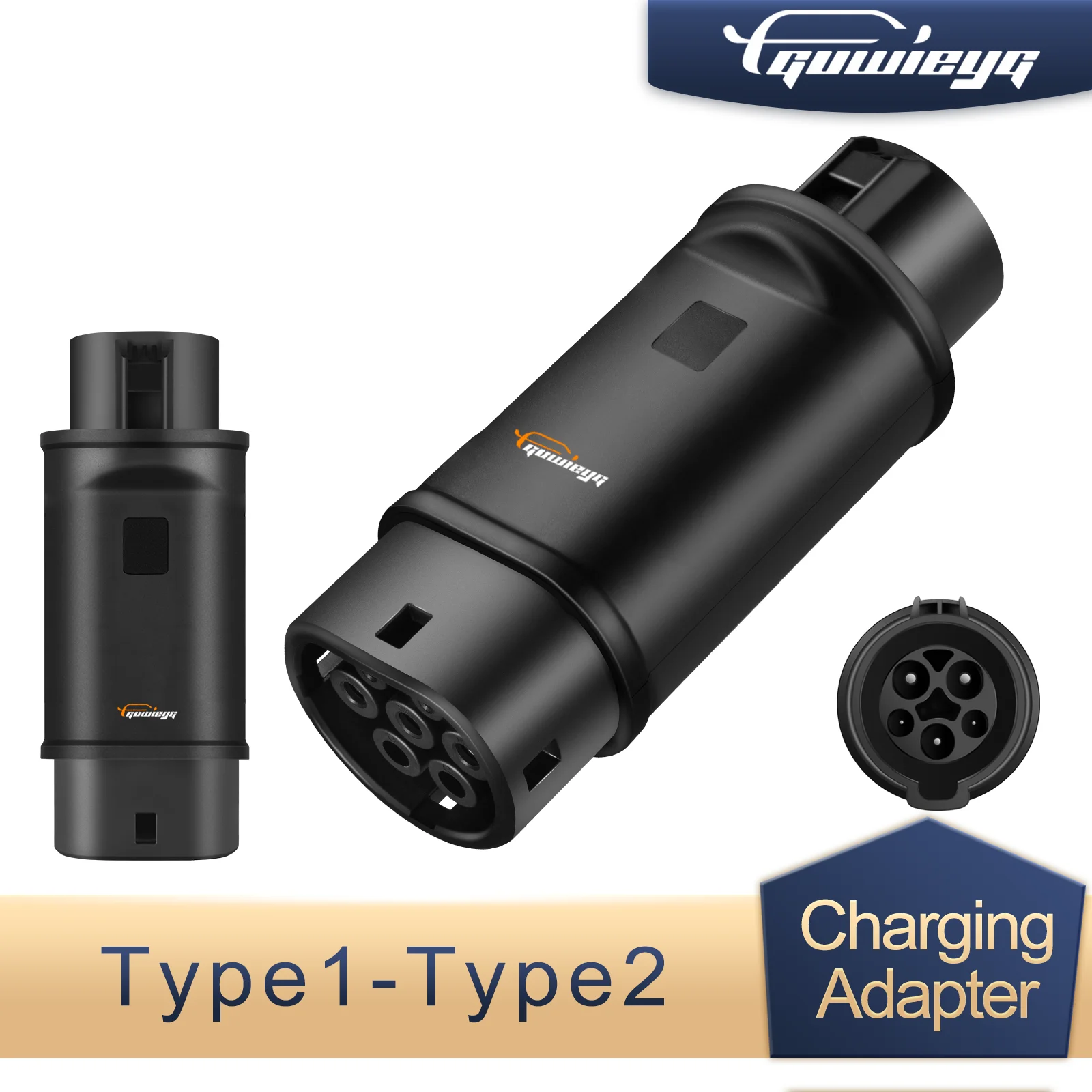 GUWIEYG Type1 to Type2 EV Charger Adapter 32A EV Charger Connector SAE J1772 Socket Type 1 To Type 2 Adapter