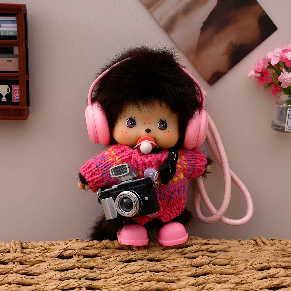 for Monchichi Keychain Kawaii Keychains Bags Hanging Pendant Monchichi Doll Hanging Charms Birthday Gift 몬치치 키링