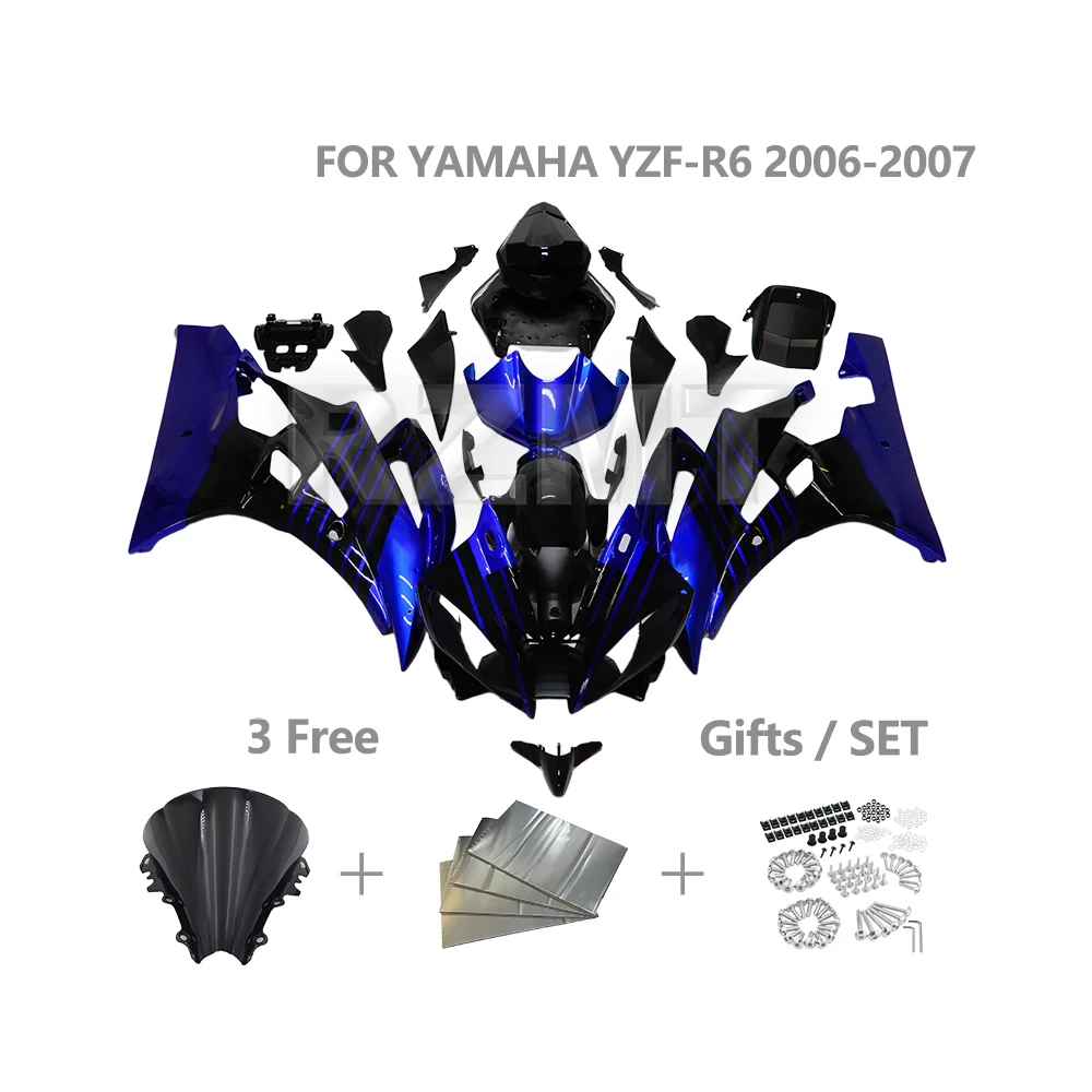 

Для YAMAHA YZF R6 YZF-R6 2006-2007 комплект обтекателя мотоцикла индивидуальный пластик ABS инъекционный пластик детали кузова Y0607-1001b