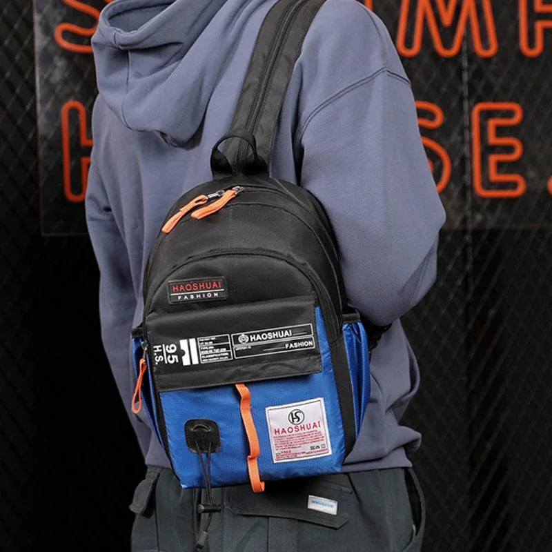 High Quality Nylon Men Sling Rucksack Small Backpack Multi-Functional Casual Male One Shoulder Cross Body Chest Bags