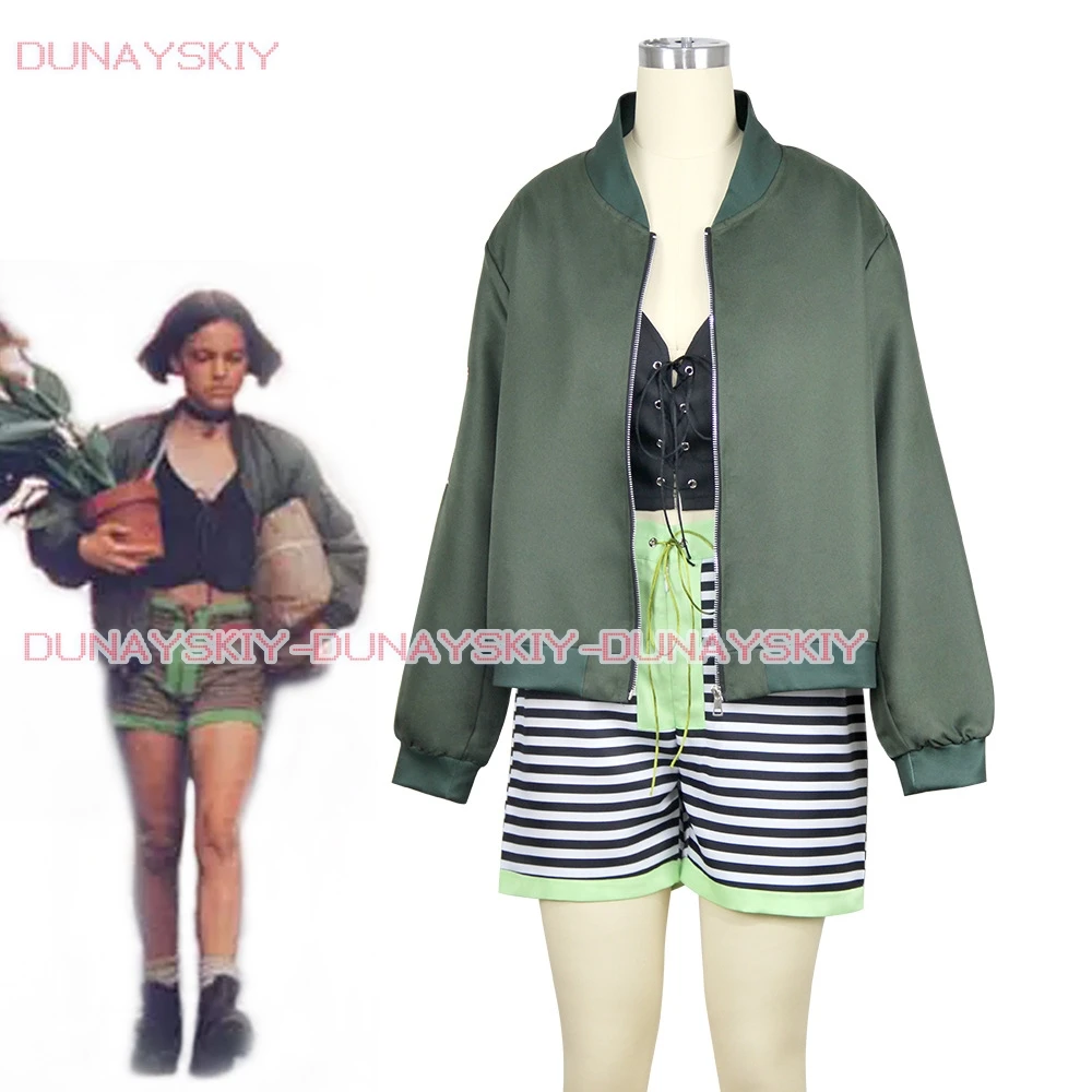 Cosplaymovie leon: o profissional matilda cosplay traje casaco top shorts para roupas adultas halloween carnaval festa terno rol