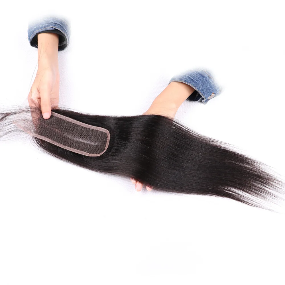 2x6 شعر طبيعي مفرود الدانتيل إغلاق قبل قطعها الجزء الأوسط العميق 10-22 بوصة كامل نهاية اللون الطبيعي البرازيلي عذراء الشعر