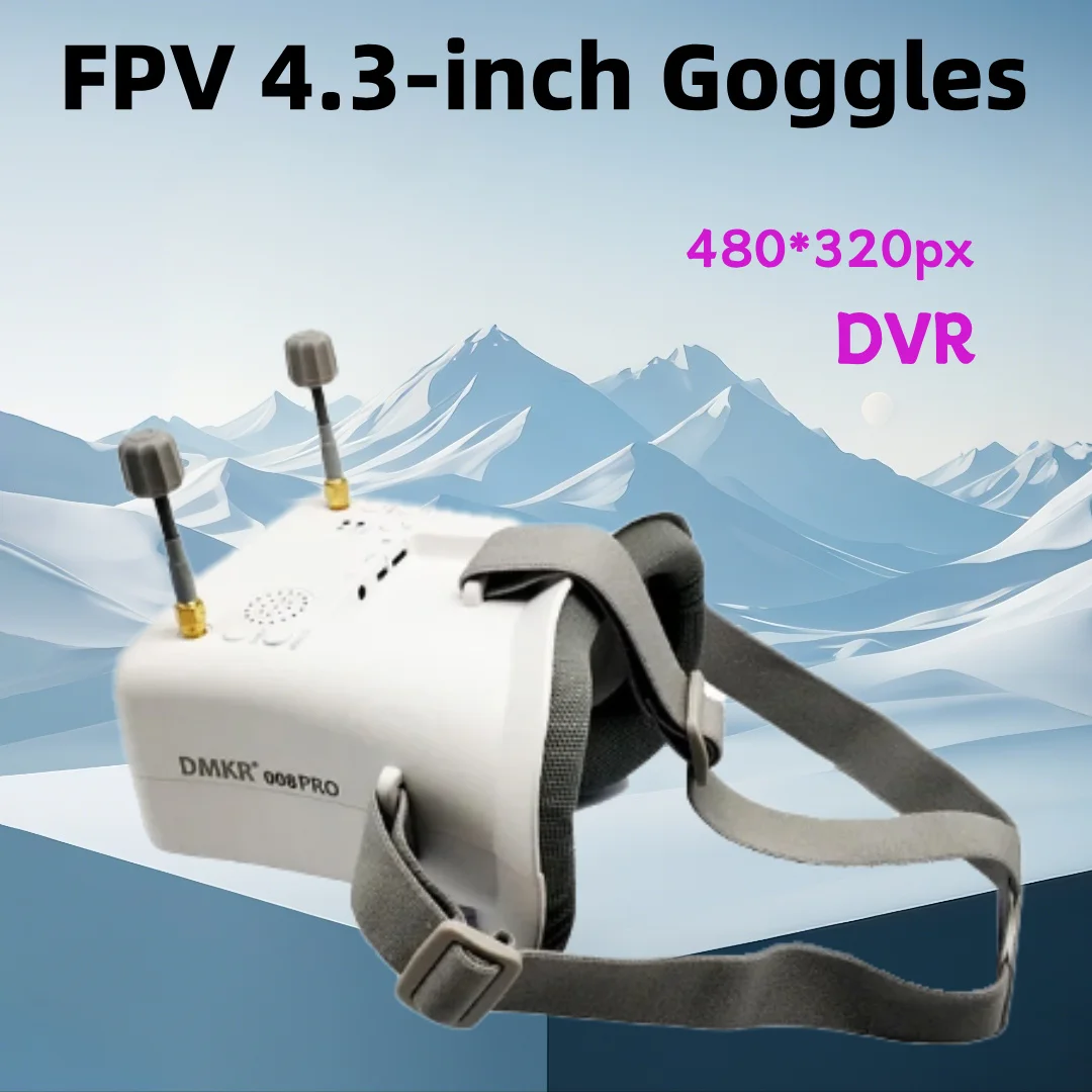 

SLONWAKE FPV Glasses with DVR 3.7V/2000mAh Battery 4.3 inch HD LCD 16:9 for FPV Racing Drone