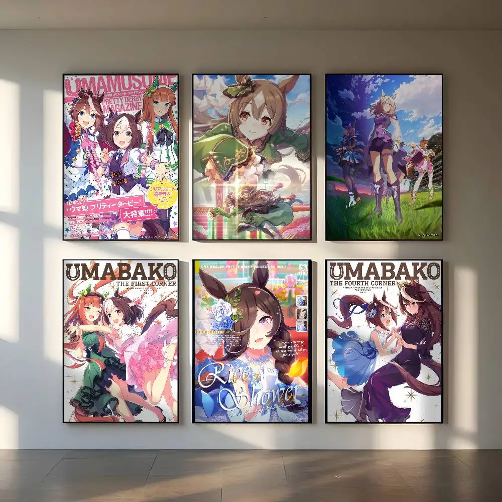 لعبة أنيمي U-Uma Musume Pretty DerbyS ملصق جدار الفن طباعة الفن مناسبة لغرفة المعيشة غرفة نوم بار صالون هدية تزيين المنزل