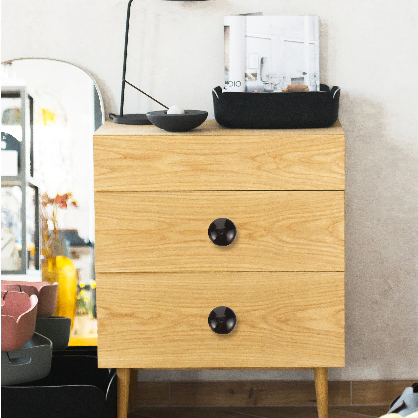 

12 Pcs Door Handle Wooden Cabinet Dresser Pull Knob Knobs Dressing Table Single Hole Handles niture Hardware