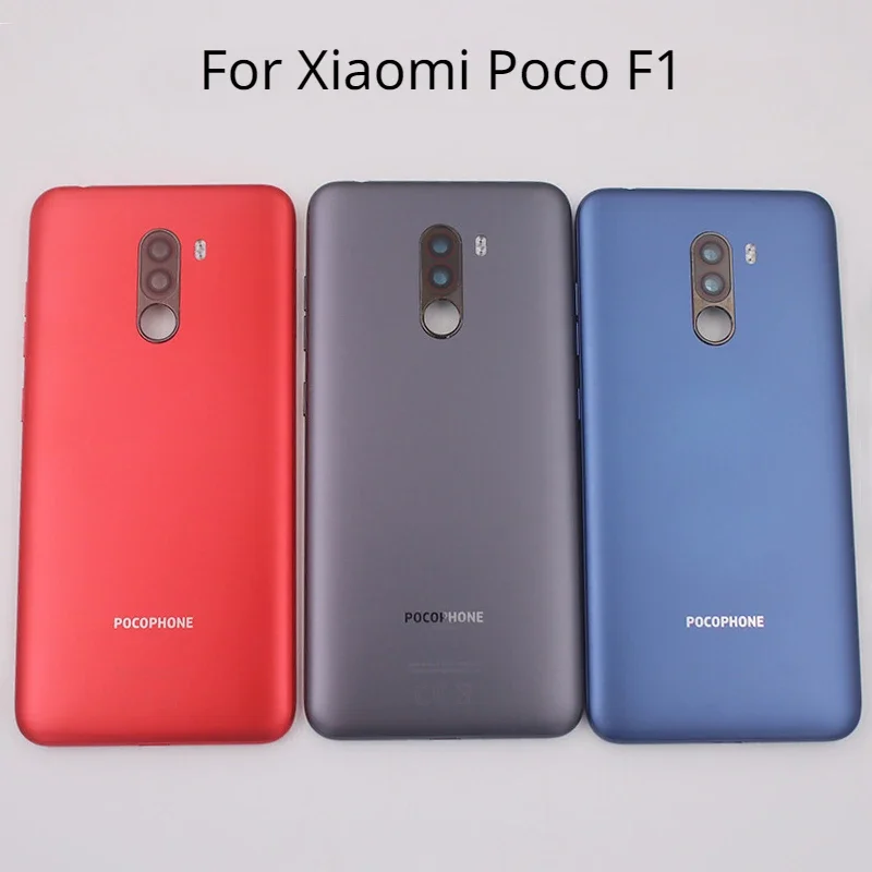 Back Cover For Xiaomi POCOPHONE F1 Battery Cover Rear Door Housing Case with Camera lens+Volume Power Buttons