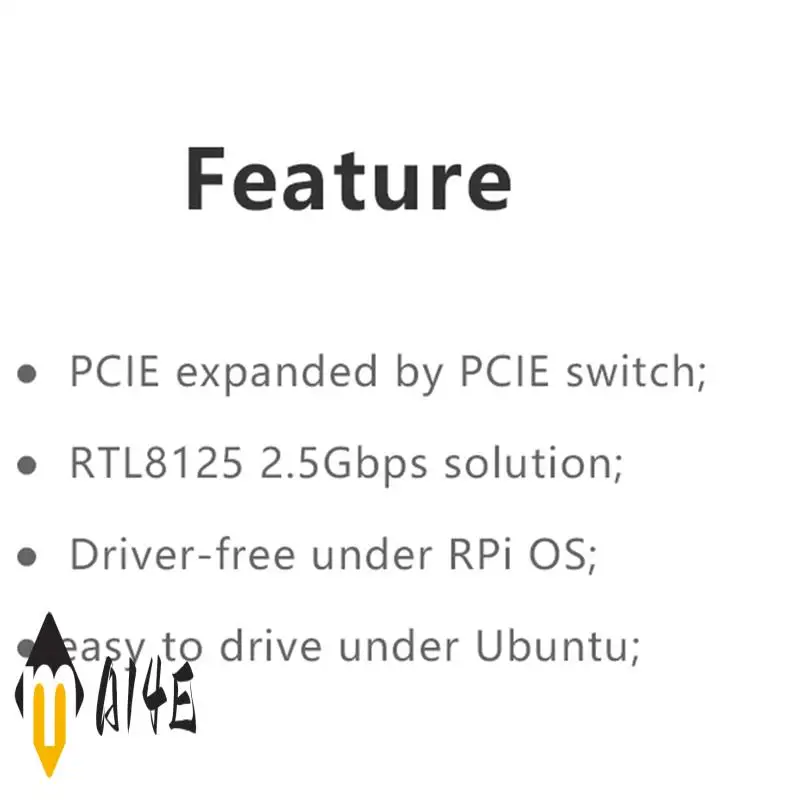 

MP2.5GD For Rasbperry Pi 5 PCIE To Dual 2.5G Ethernet HAT RTL8125 Expansion Board Support For Rpi OS And Ubuntu