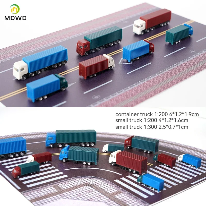 2pcs 1/200 1/300 Scale Plastic Model Truck For Architecture Building Diorama Kits Toy