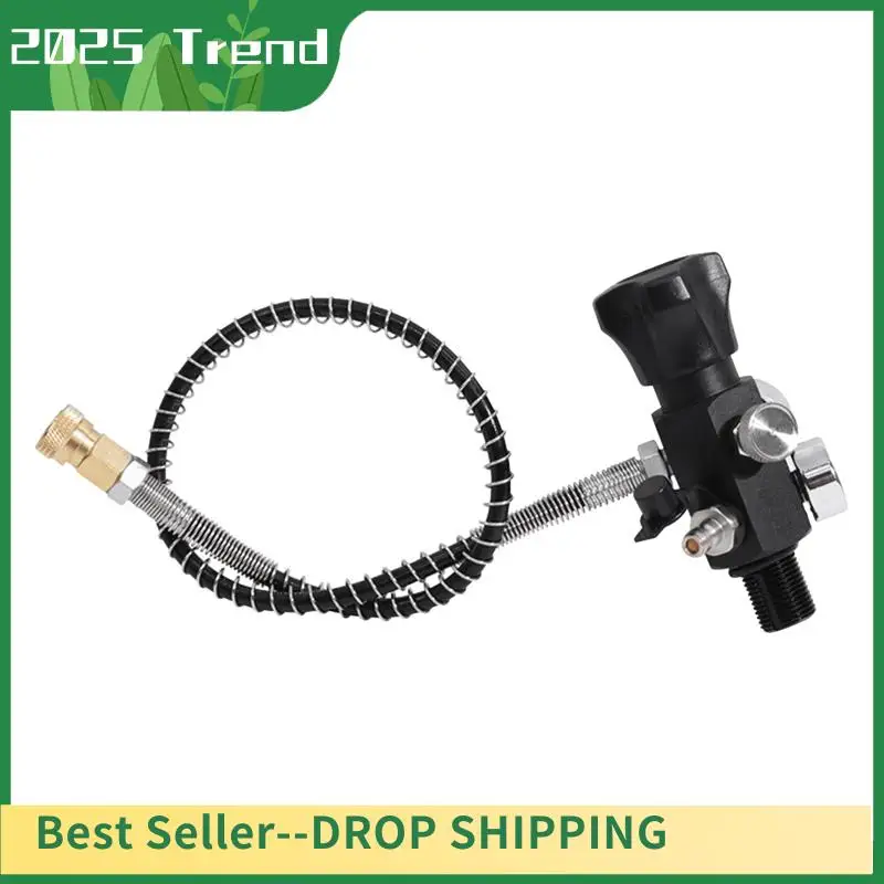 HPAT M18X1.5 Fill Refill Station Tank Charging Valve Dual Gauge With 50Cm High Pressure Hose