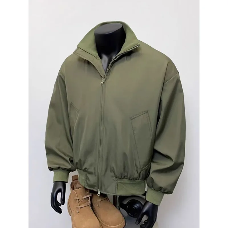 

Куртка-бомбер в американском стиле ретро, мужская осенняя куртка-стойка, высококачественная повседневная свободная тонкая ветрозащитная верхняя куртка