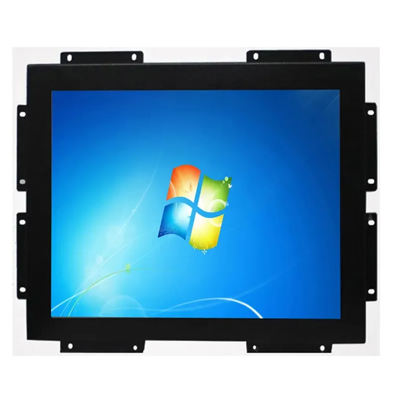 IP65 15 17 19 21inch 1000nits Embedded Mount Open Frame LCD Display HD-MI VGA DVI Industrial Touch Monitor With HD/VGA /DVI Port