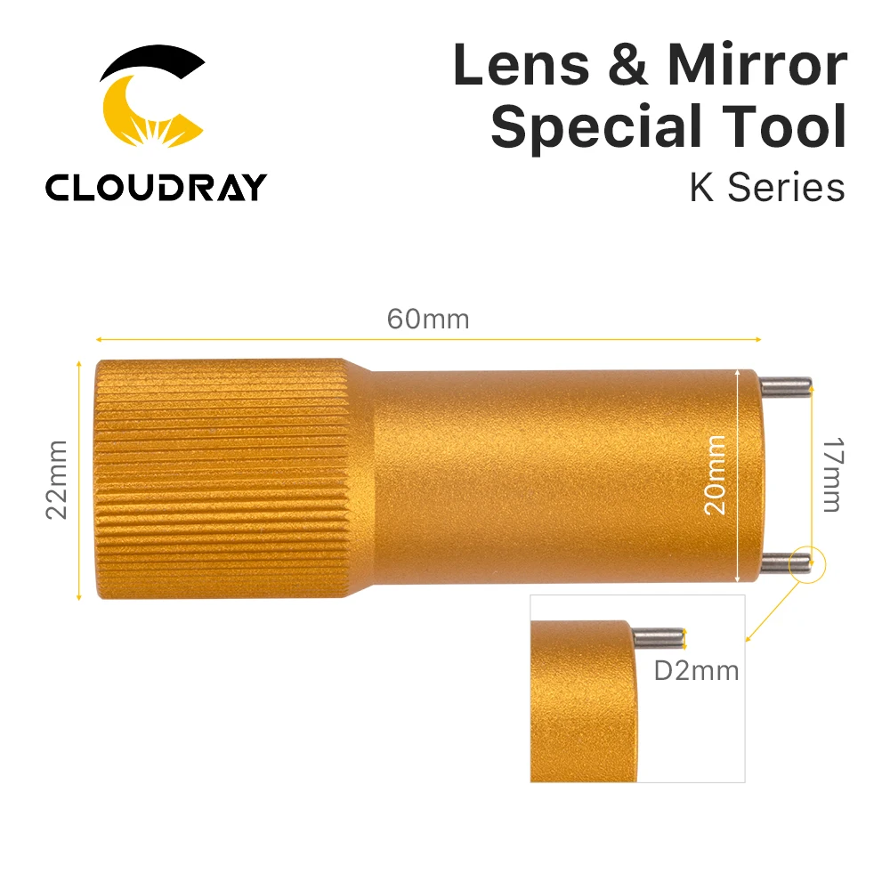 Insteekgereedschap voor het verwijderen van Cloudray-lens en spiegels Voor de K-serie Installeren van lensbuisborgmoer en reflectorspiegel