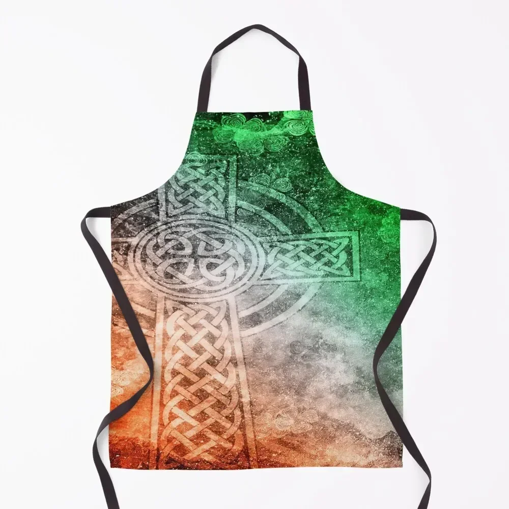 

IRISH - Cross Celtic Art Color Apron Household Items Useful Womens Dresses carpenter Kids Apron