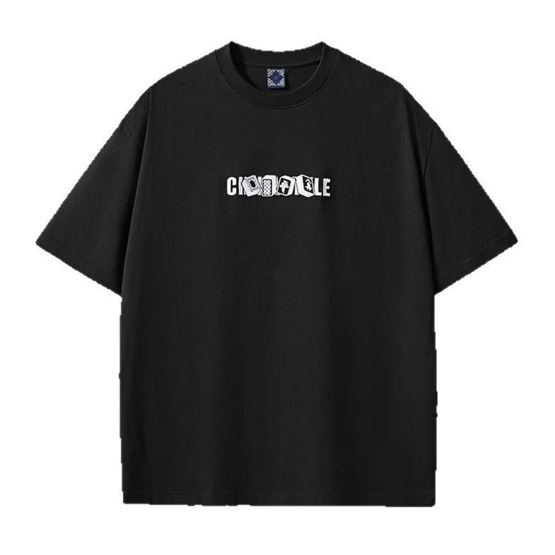 Lyprerazy Original National Tide Embroidery Short-sleeved Men's T-shirt Summer Cotton Loose Tee Shirt