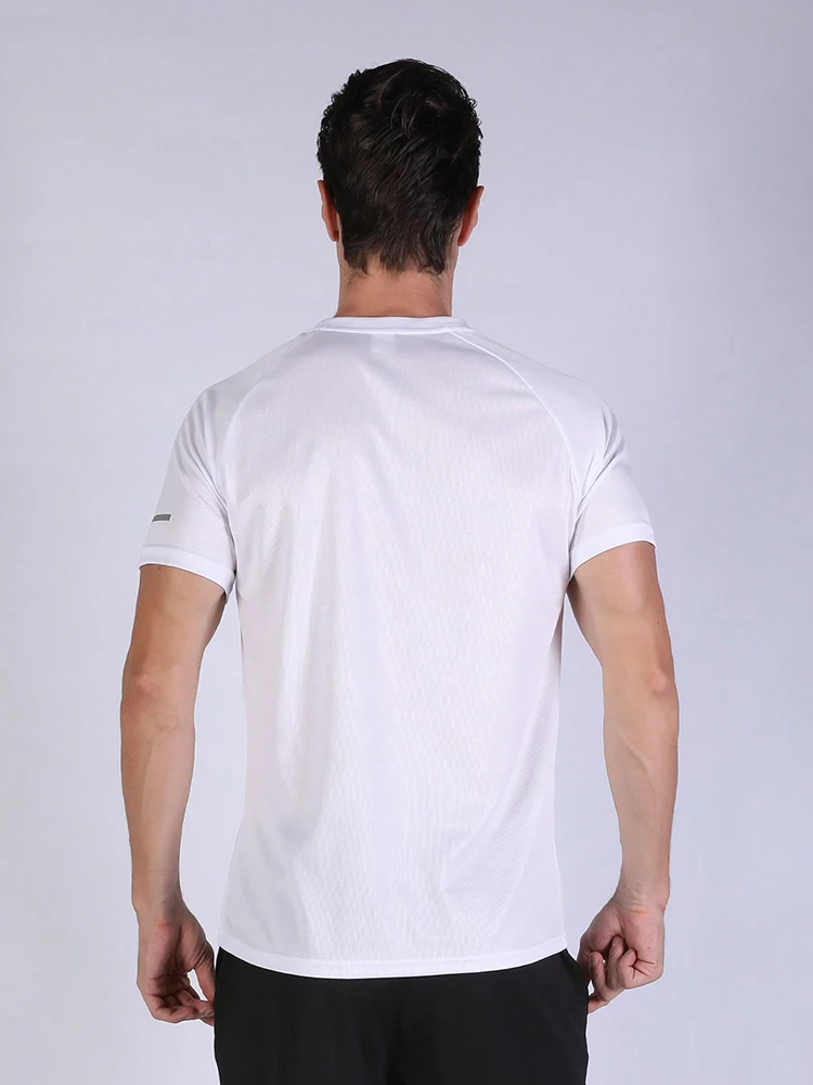 5-teiliges, lässiges, atmungsaktives, lockeres T-Shirt für Herren, kurzärmliges Oberteil mit Rundhalsausschnitt für Outdoor-Fitnessstudio, schnell trocknende Sportbekleidung – Detail 8
