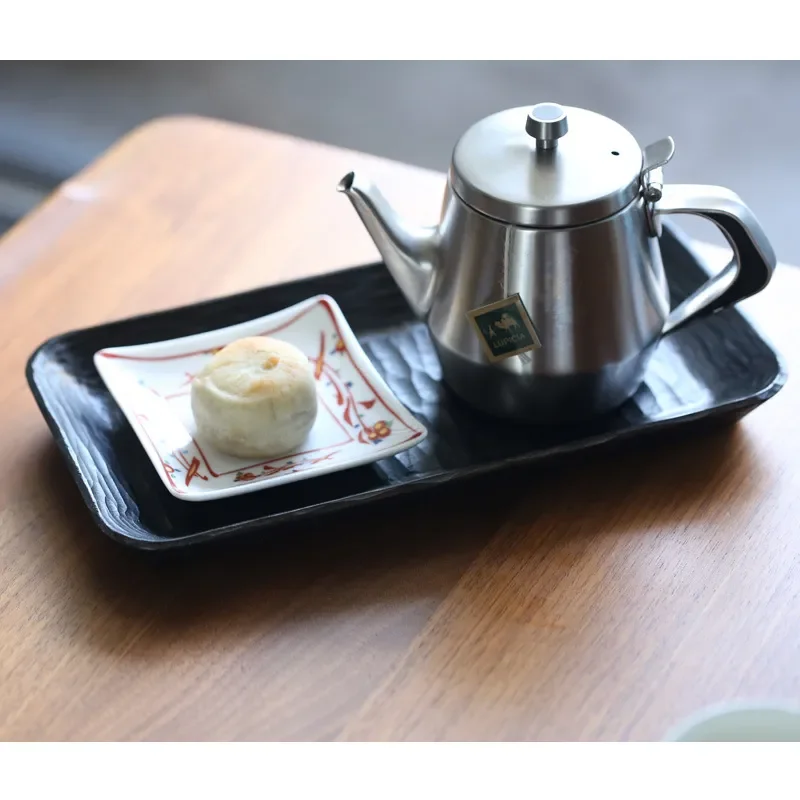 Handmade Cherry Wood Tea Tray Solid Carved Dry Serving Platter Natural Lacquer Finish Kung Fu Tableware Home Decor Gift Solid