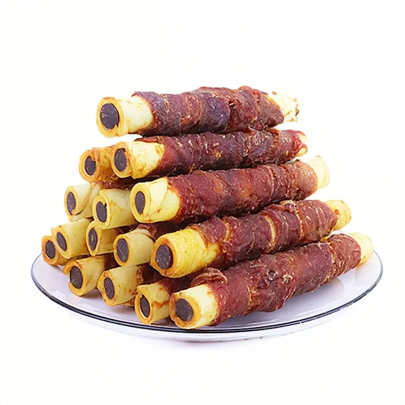 150g/5.29oz Duck Wrapped Cowhide Chocolate Stick, Meat Dog Snacks, Made From duck Meat And Beef Skin, Beef Stuffing, Healthy