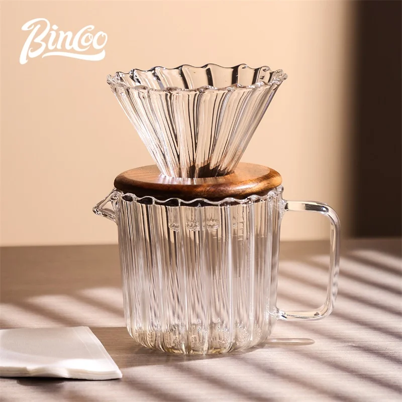 

Кофеварка Bincoo с фильтром, 1-2 чашки, прозрачная термостойкая стеклянная кастрюля, комбинированный набор, инструменты для кемпинга и кофе на открытом воздухе