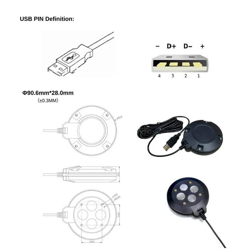 GM906BT L1 L5 Módulo de antena receptora GNSS, de tamaño pequeño dispositivo agrícola, compatible con Android, Bluetooth, USB, GPS, tasa de transmisión de 5V, 115200