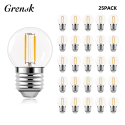 Vintage G40 LED Filament Bulb Light Lamp E27 Socket 220V 1W Warm White Edison LED String Replace Bulbs Home Backyard Party Decor