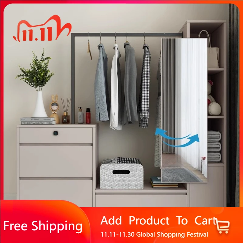 

Modern Wooden Coat Racks Storage Standing Clothes Organizer Open Luxury Hanging Coat Racks Display Perchero Trendy Furniture