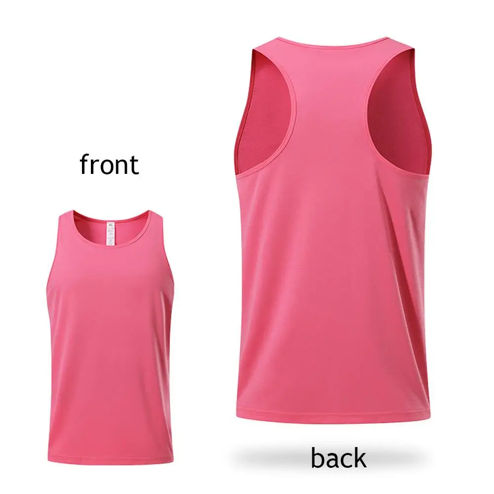 Summer Men's Tank Top Fashion Versatile Solid Color Singlets Casual O-neck Sleeveless Shirt Outdoor Running Fitness Sports Vest