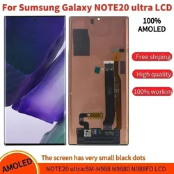 100% Amoled Per Note 20 Ultra LCD, Per Samsung Galaxy Note 20 Ultra Display N985B/DS N985U Sostituzione del digitalizzatore touch screen.