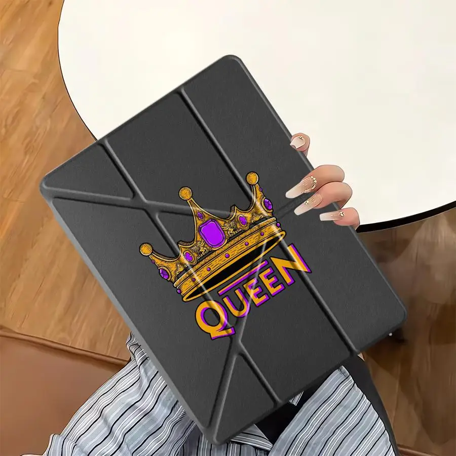

Чехол-подставка для планшетов с логотипом King Queen для iPad Air 4 5 M3 M2 1 2 M4 11 дюймов, Mini 6 7 Pro 11th 10th 9th 8th 7th, 12.9 дюймов