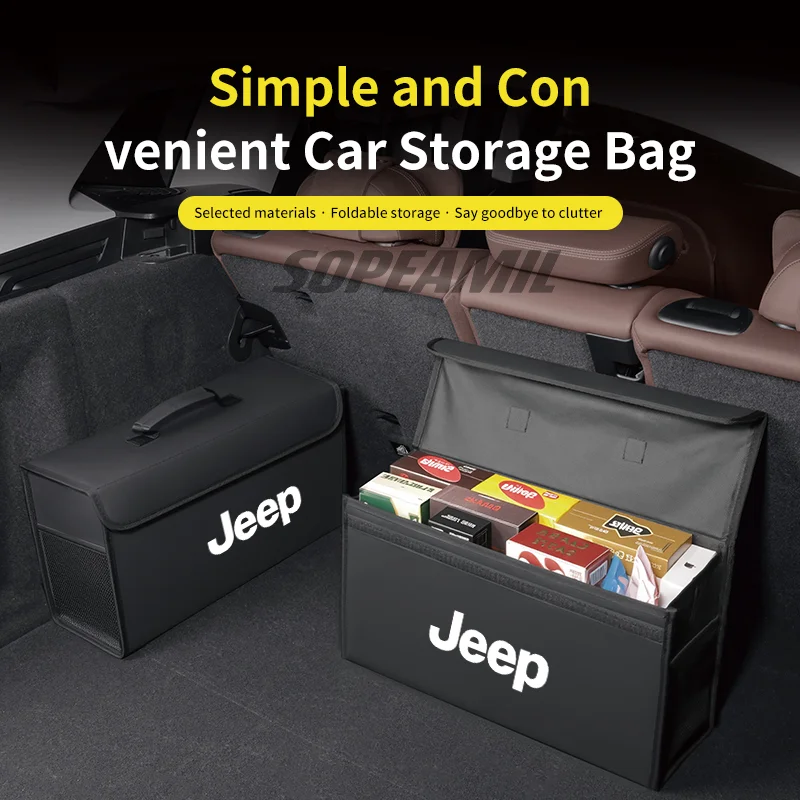 

Car Trunk Organizing And Storage Box For Jeep Cherokee Compass Patriot Renegade Trail-Hawk Wrangler JK TJ SRT Auto Accessories