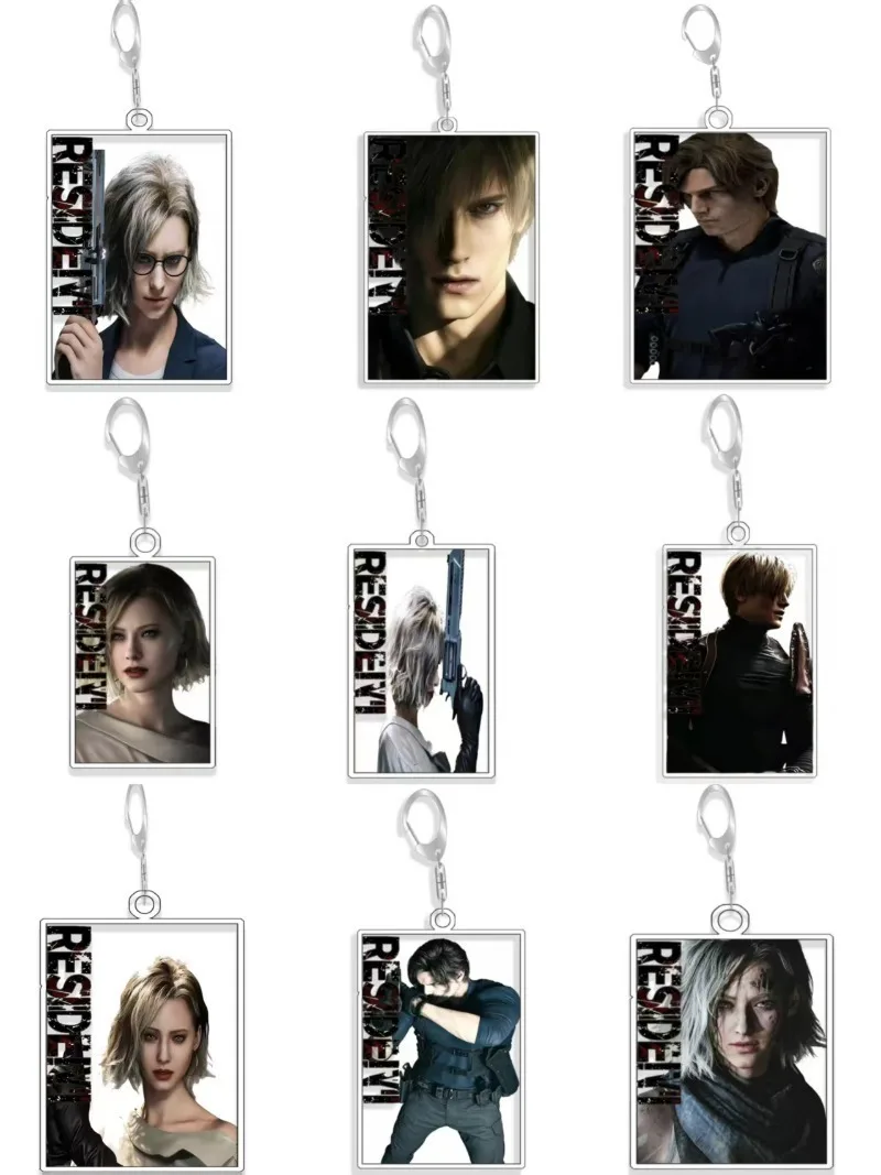 Llavero de acrílico de Resident Evil: Requiem con Leon S. Kennedy, Jill Valentine y Chris Redfield, juguete DIY de anime, regalos de cumpleaños