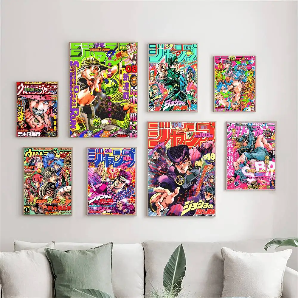 Anime J-JoJos Bizarre Adventure JJBA klassische Vintage-Poster, hochwertige Wandkunst, Retro-Poster für die Wanddekoration im Wohnzimmer