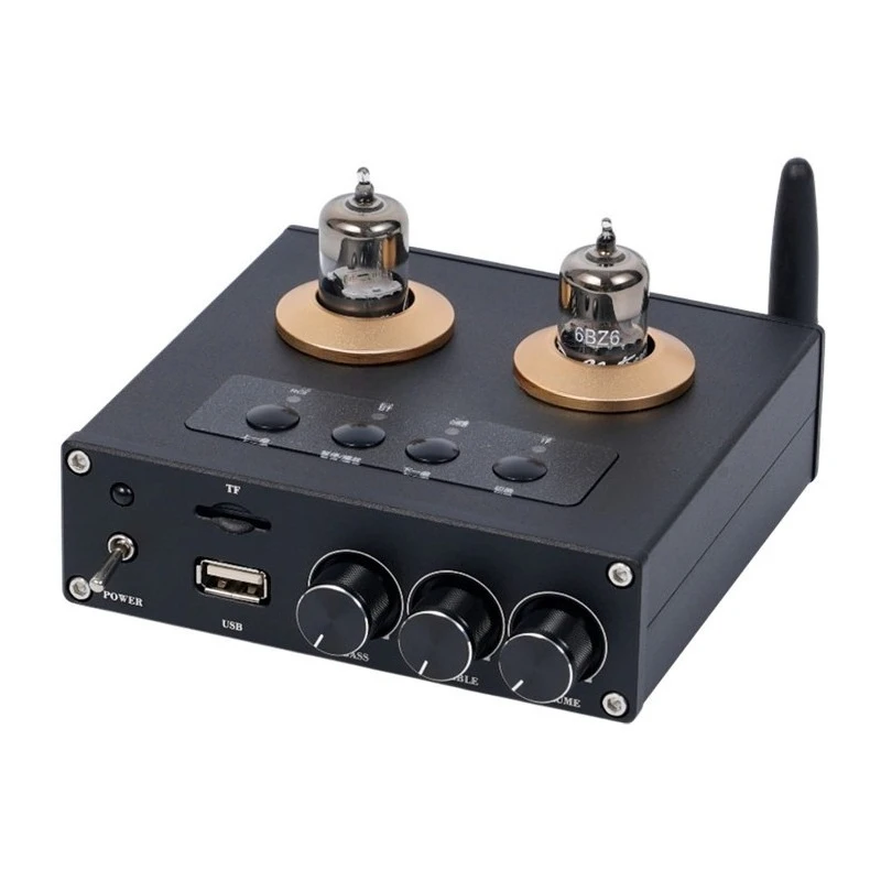 U30 6BZ6 Tube Preamp Bluetooth 5.3 HiFi Preamplifier w/ Tone Control & Lossless Player