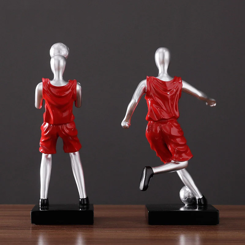 Simple Modern Resin Football Athlete Sculpture Ornaments Home Livingroom Figurines Crafts Hotel Office Desktop Statue Decoration