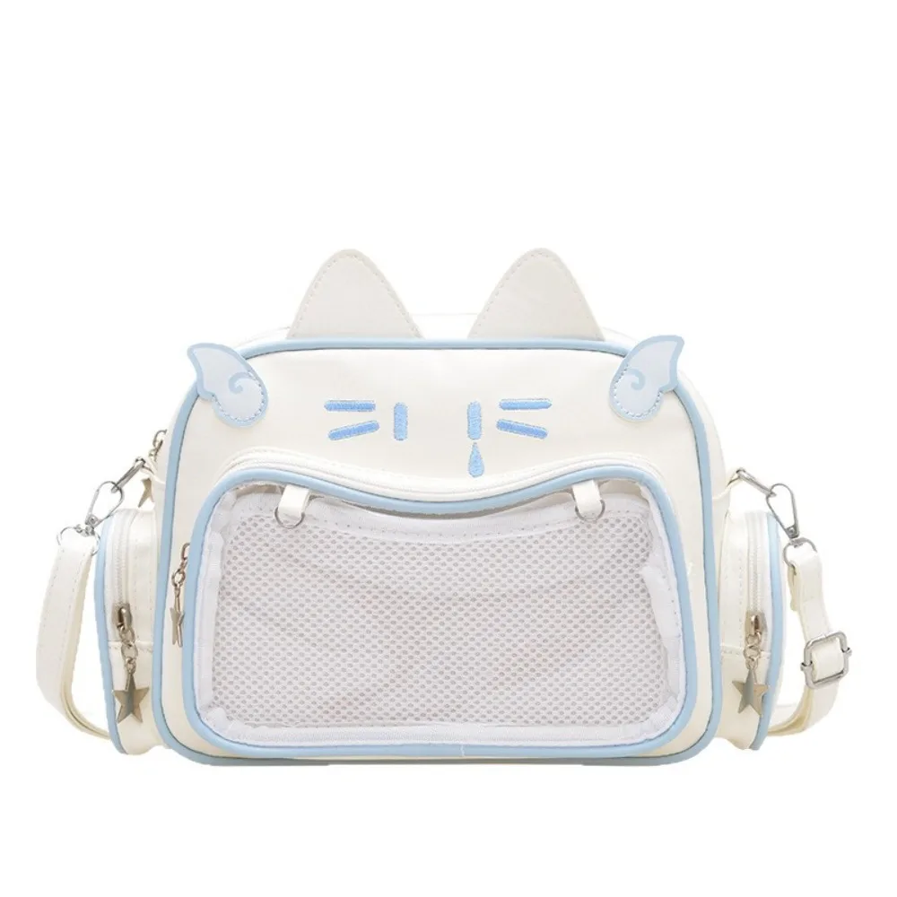 

Adge Display Cute Cat Itabag JK Kawaii в консервативном стиле, большая сумка для кукол, прозрачная карманная сумка из искусственной кожи для хранения на открытом воздухе