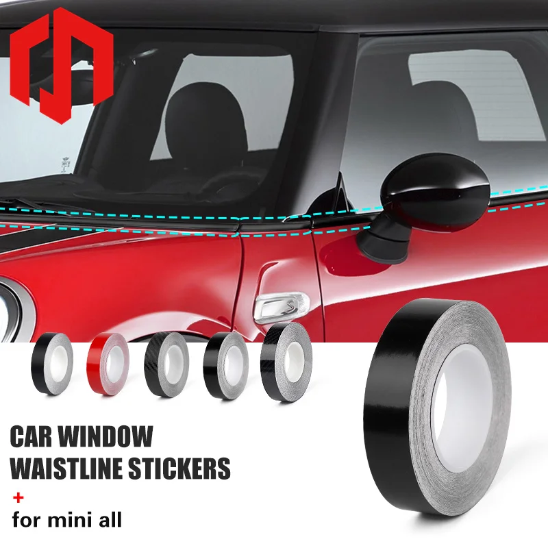 

Car Window Trim Vinyl Film for Mini Cooper R53 R55 R56 R60 R61 F54 F55 F56 Door Waistline Protective Sticker Black Adhesive Tape