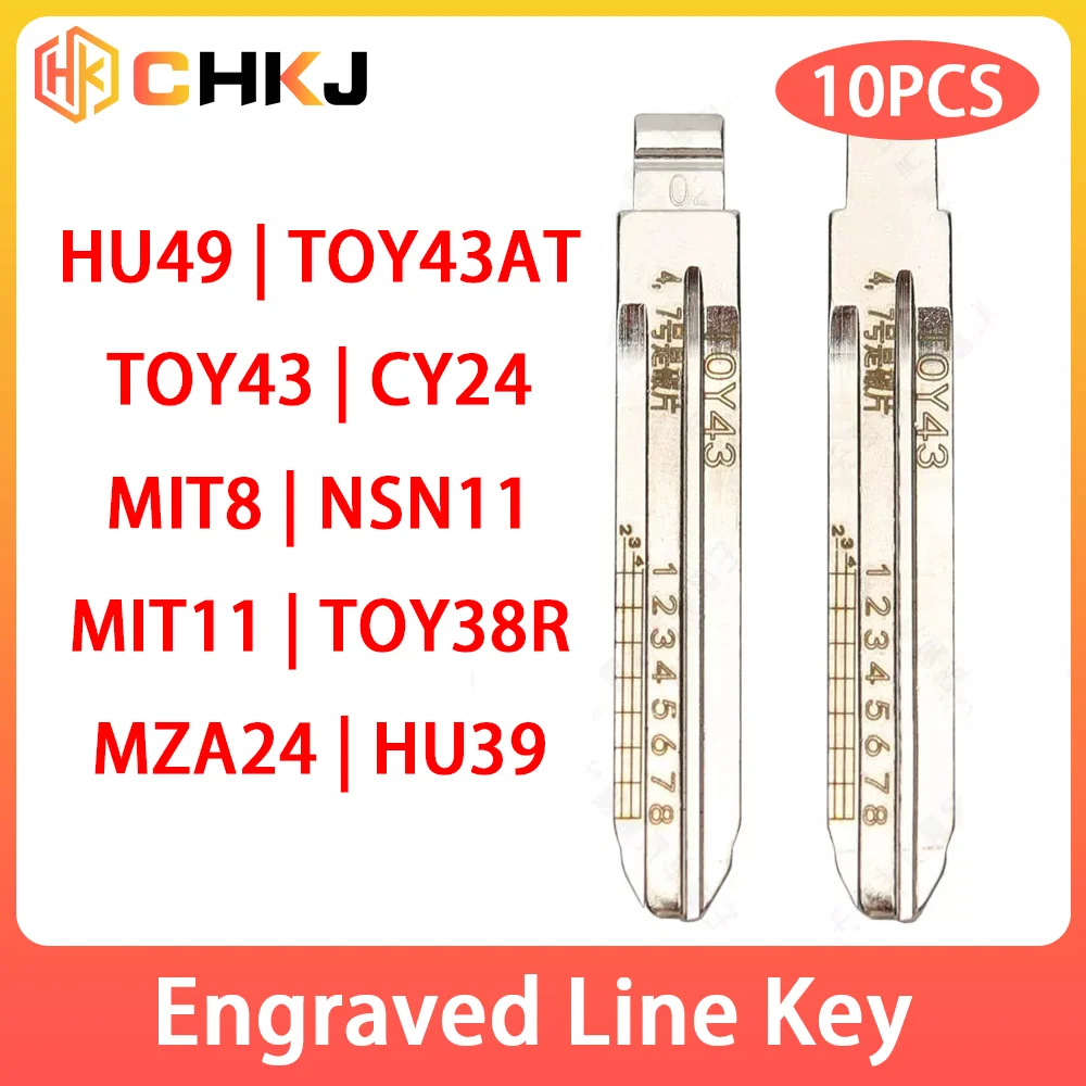 

2 IN 1 Engraved Line Key Blade Scale Shearing Teeth Cutting Blank Key HU49 TOY43AT TOY43 CY24 MIT8 NSN11 MIT11 TOY38R MZA24 HU39