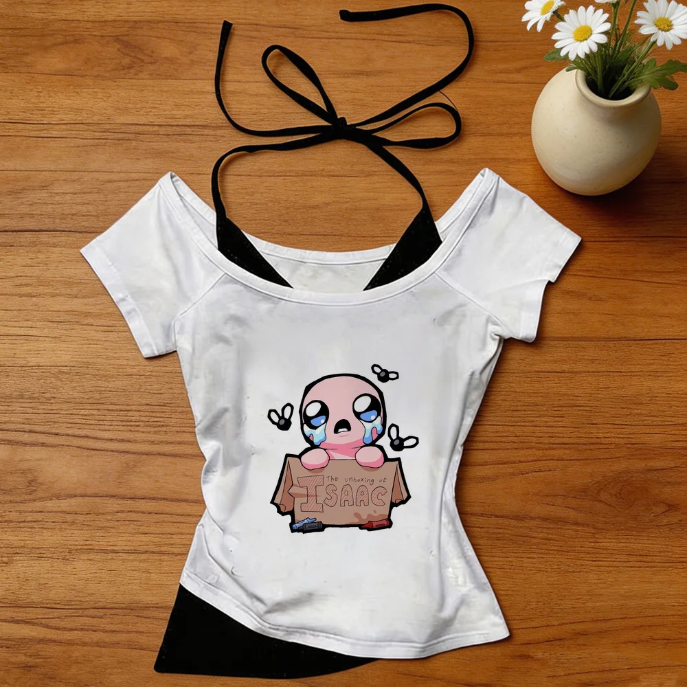 the Binding of Isaac crop top shoujo jojifuku japan meme tshirt vintage y2k summer manga meme