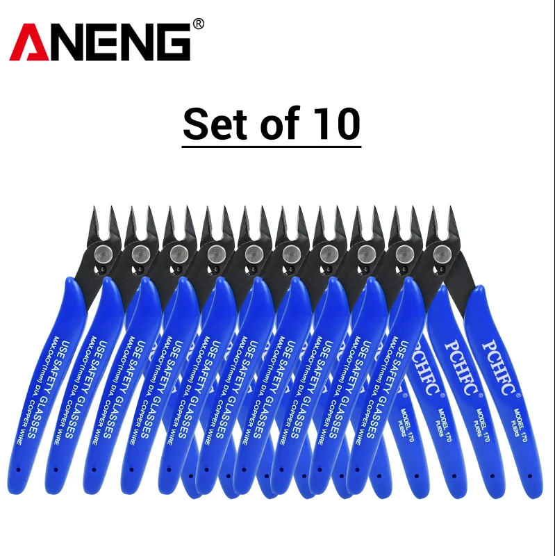 High Carbon Steel Diagonal Cutting Pliers Side Snips  NonSlip Sharp BurrFree Wire Cutter for Electronic DIY Repair - 1/5/10 Pcs