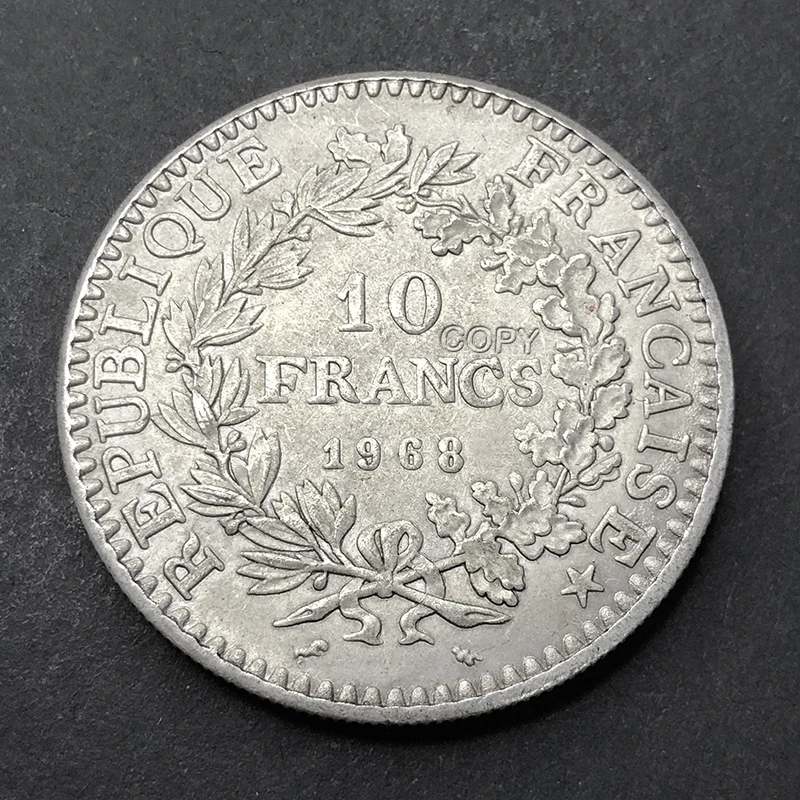 French 1968 Hercules 10 francs original collection coin old money replica commemorative medal home decor souvenir Christmas gift