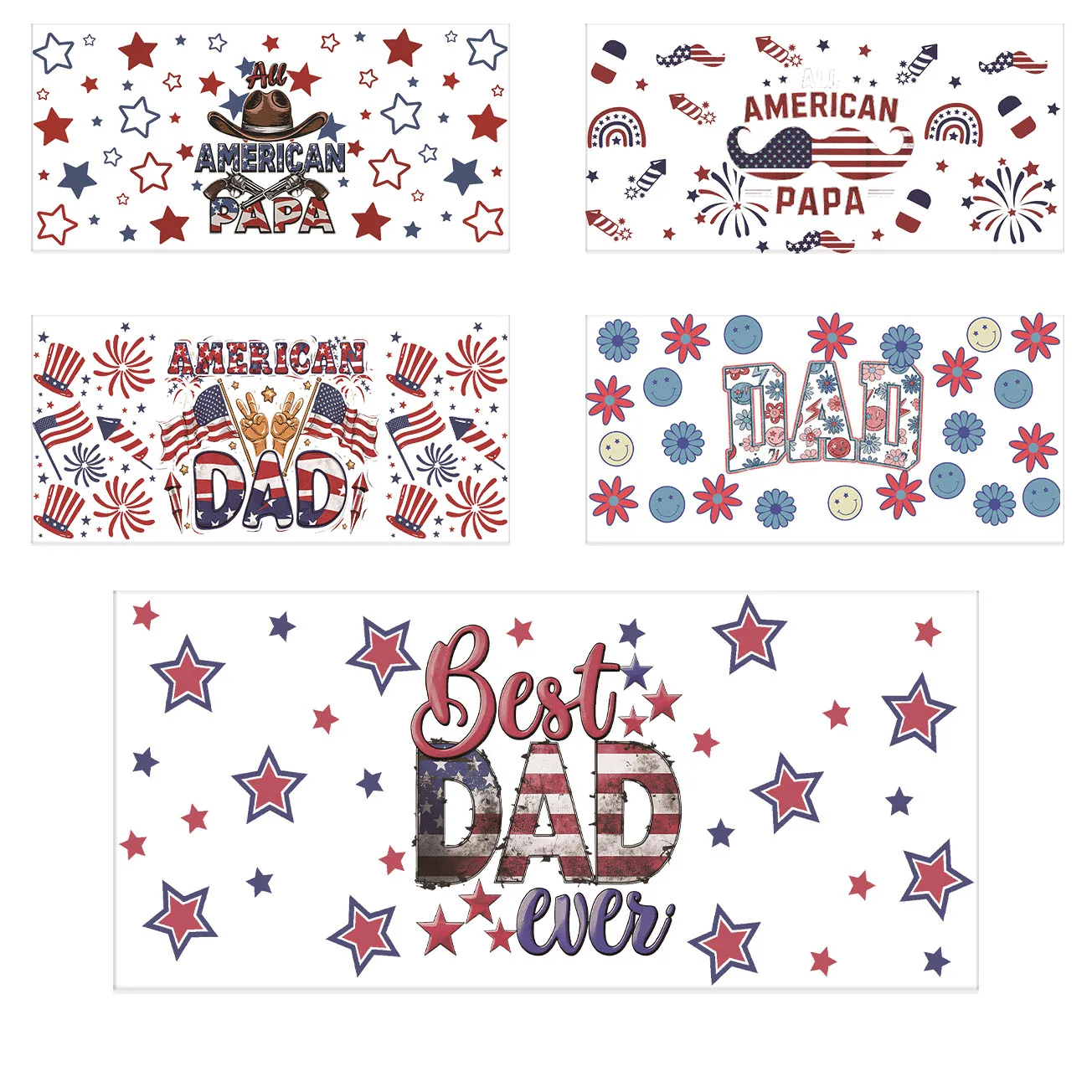 The USA Super DAD Cup Wraps Can DIY Gift The Legend DAD Themed  UV DTF Transfer Sticker For The 16oz Libbey Glasses