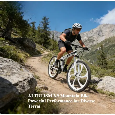 26" Dual Suspension Mountain Bike - 21 Speed Adult Bike for Men & Women - High Carbon Steel Frame with Disc Brakes