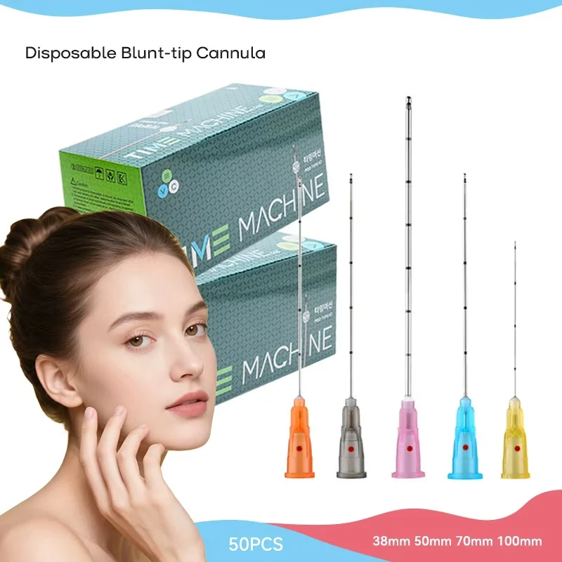 Red Dot Blunt Micro Cannula 22G 70mm 23G 50mm Microcanula 25G 50mm Flexible Blunt tip Cannula Needle