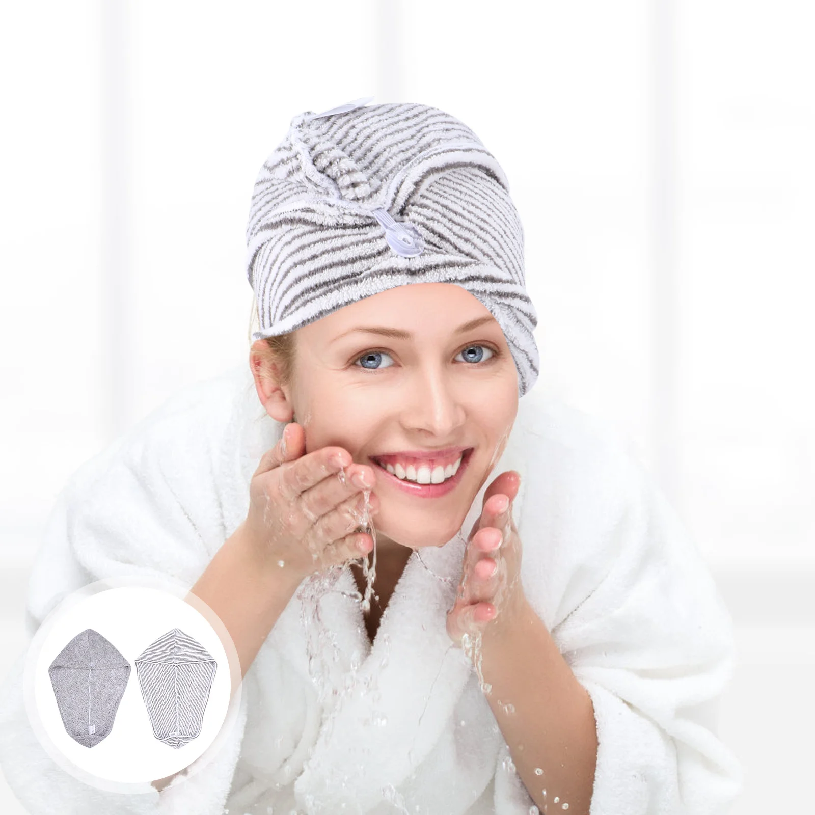 2 قطعة الشعر فائق الامتصاص يلتف جاف غطاء التجفيف السريع المرجان الصوف مادة البوليستر التفاف مثالي تجنب السقوط