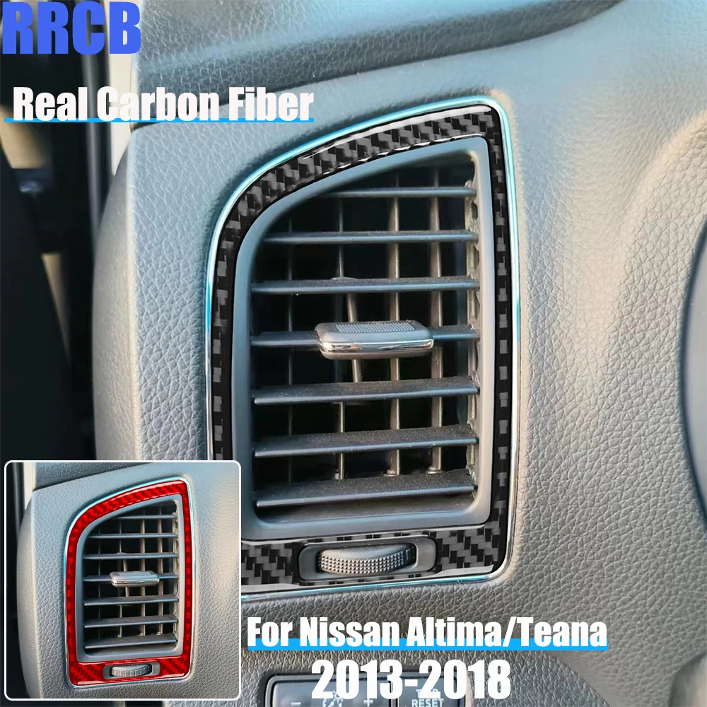 

Real Carbon Fiber Car Accessories Dashboard Vent Soft Cover Sticker For Nissan Altima/Teana L33 2013 2014 2015 2016 2017 2018