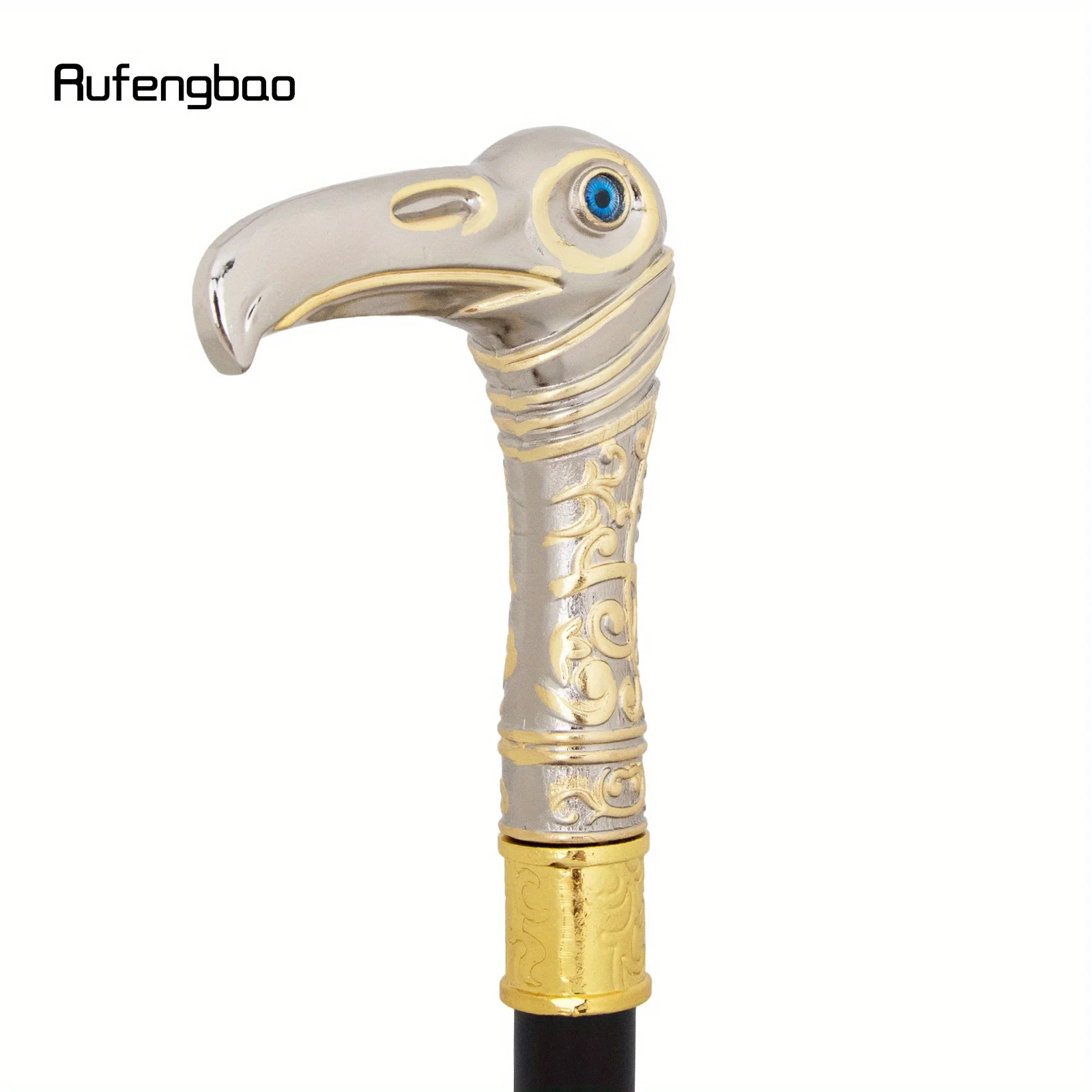 الذهبي الأبيض النسر رئيس الفاخرة الزخرفية عصا للمشي الفاخرة عصا قصب تأثيري سبيكة Crosier عصا الأداء المرحلة قصب 93 سنتيمتر #5
