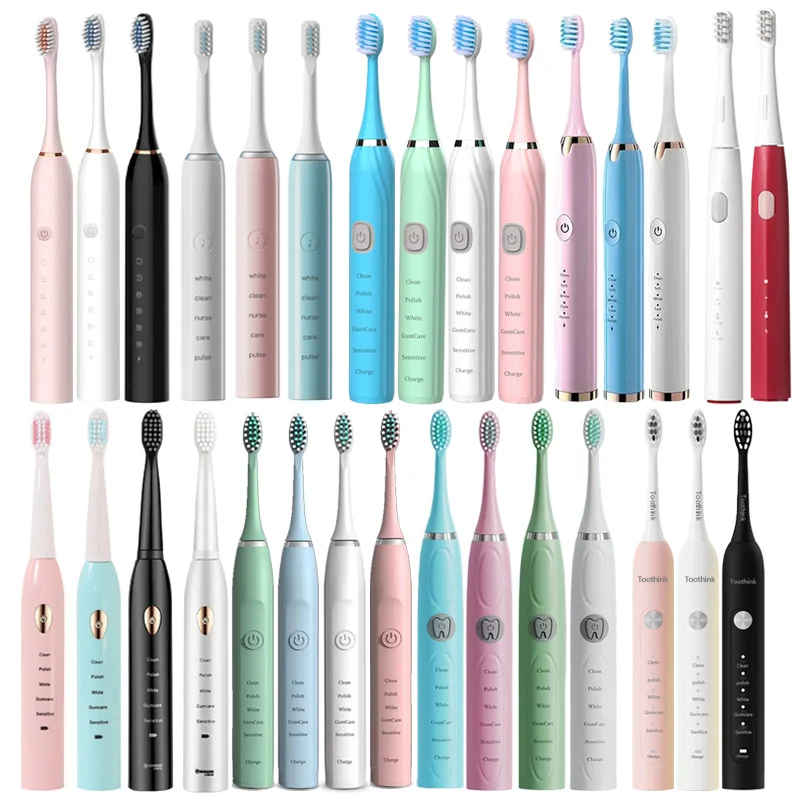 Sonic Electric Toothbrush Cleaning Brush For Adult Automatic Rechargeable Soft Hair Waterproof Ultrasonic Tooth Brush 4-12 heads