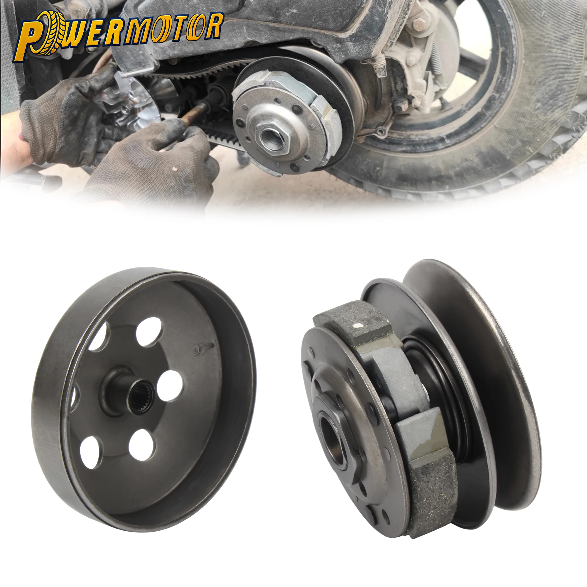 

Motorcycle Complete Clutch Assembly for 50cc 4-Stroke GY6 QMB139 Engine Go-Kart Scooter Moped ATV Replacement Accessories