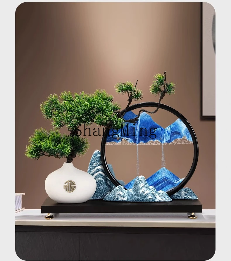 

CL welcome pine quicksand painting ornament new Chinese living room entrance office decoration