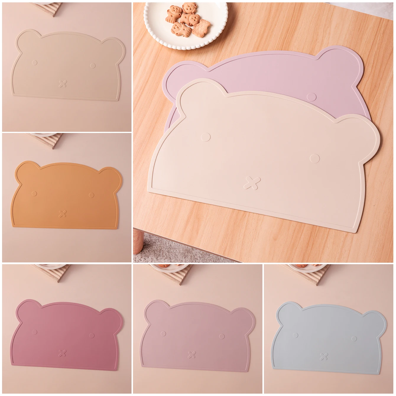 

Color Kids 1PCS Silicone Placemat Leakproof Heat Resistant Stays Put Dishwasher Safe BPA Free Feeding Mat Mealtime Essential