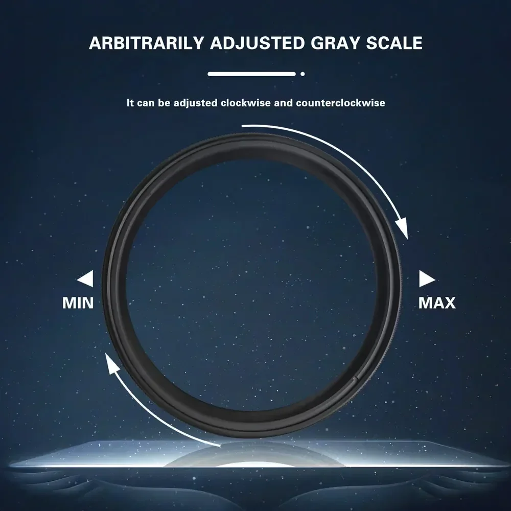 UEGOGO ND2-400 Adjustable Fader Variable ND Filter ND2 to ND400 Camera Lens filtro 37mm 52mm 55mm 58mm 67mm 72mm 77mm 82mm